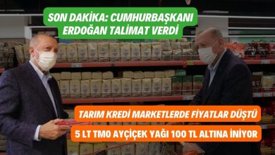 cumhurbaskani erdogan talimat verdi tarim kredi kooperatifi marketlerde 5 lt aycicek yagi 100 tl altina iniyor kirmizi et ve toz seker de dusecek